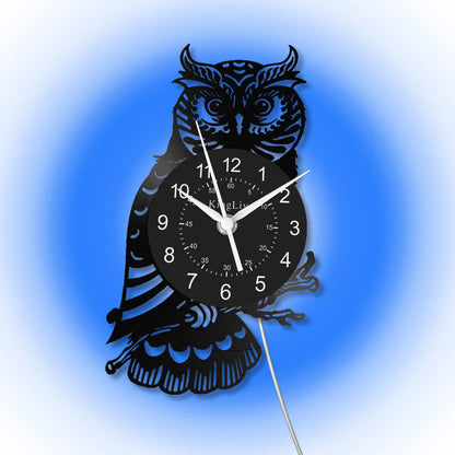 LED Vinyl Wall Clock | Owl | 0099WPB
