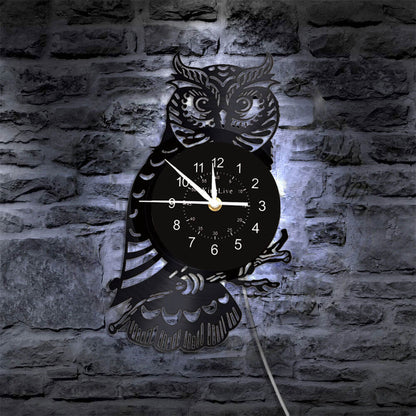 LED Vinyl Wall Clock | Owl | 0099WPBN