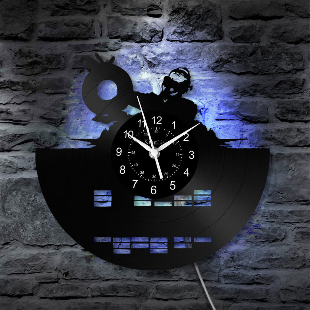 LED Vinyl Wall Clock | Custom DJ Name | 12''