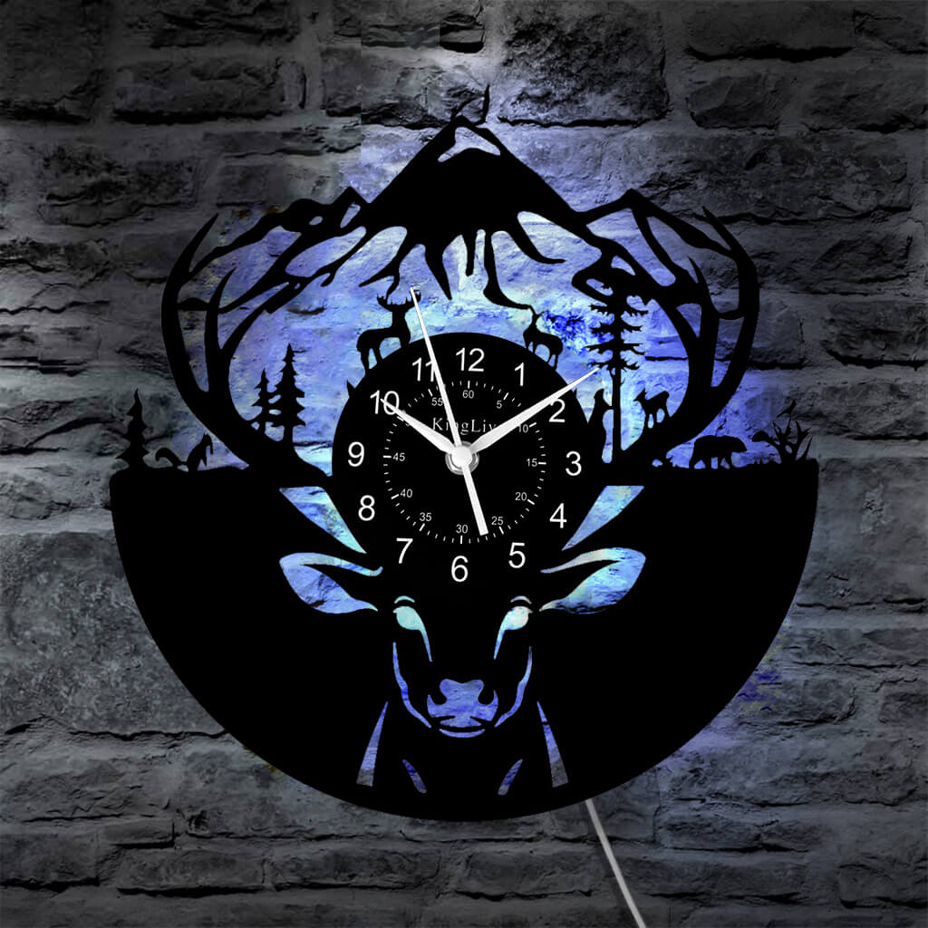 LED Vinyl Wall Clock | Moose Deer