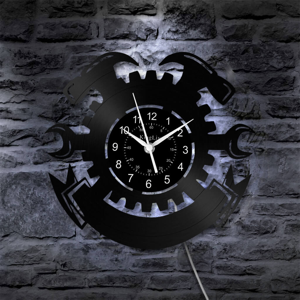 LED Vinyl Wall Clock | Garage | 12'' | 0290WPB