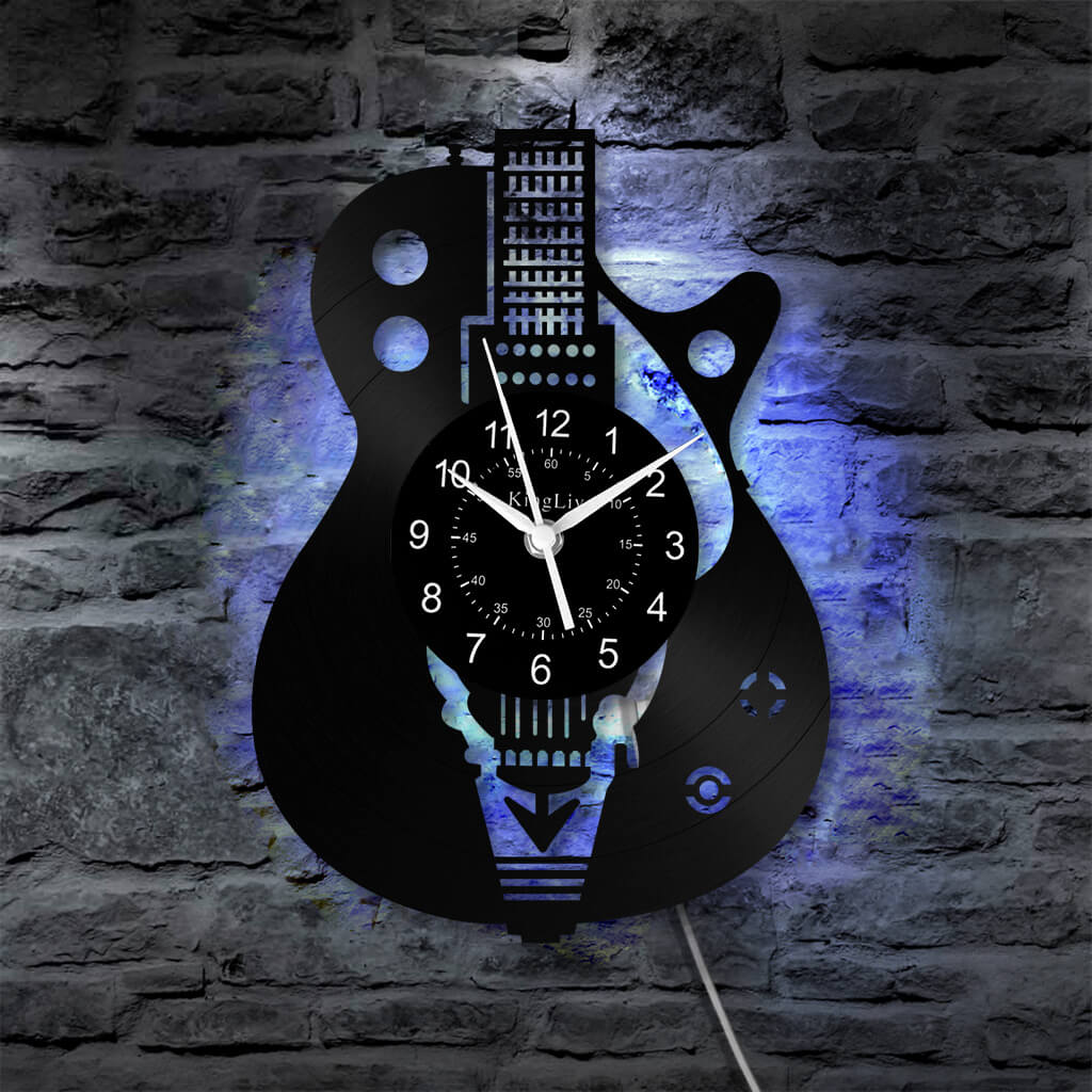 LED Vinyl Wall Clock | Guitar | 12'' | 0027WPB2