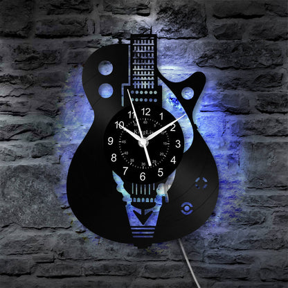 LED Vinyl Wall Clock | Guitar | 12'' | 0027WPB2