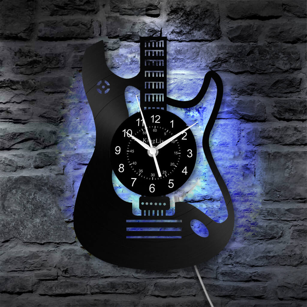 LED Vinyl Wall Clock | Guitar | 12'' | 0027WPB2