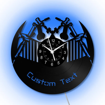 LED Vinyl Wall Clock | Tattoo Shop Name | 12'' | 0308WPB