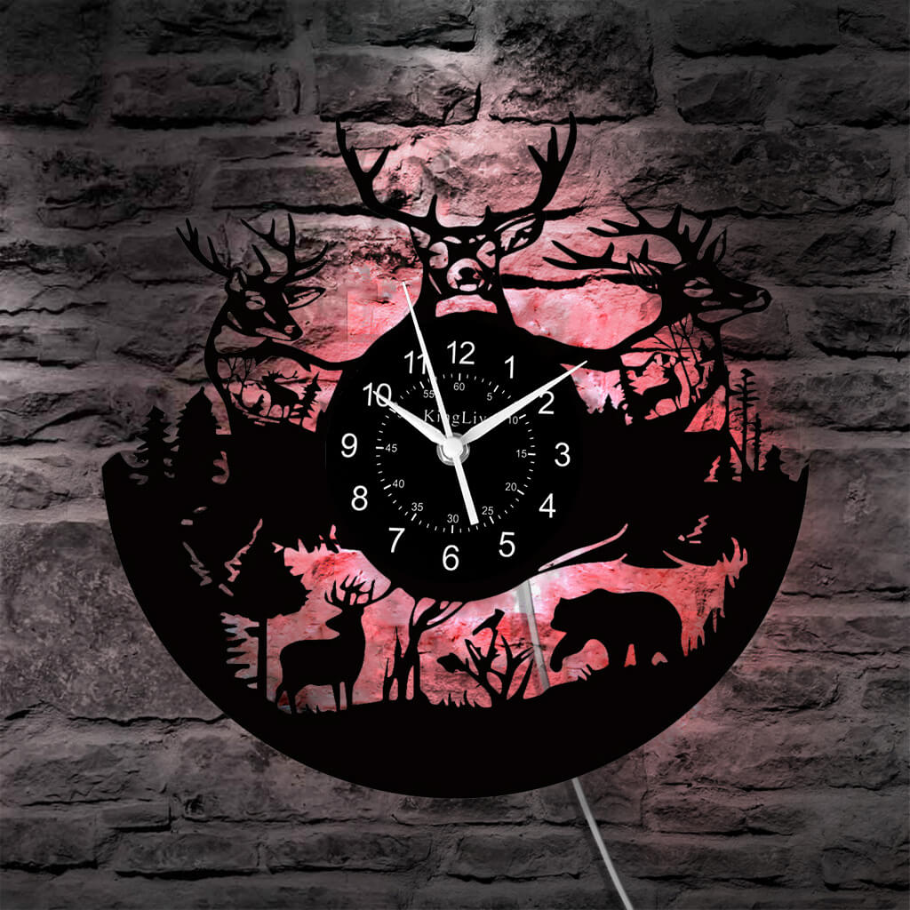 LED Vinyl Wall Clock | Moose Deer