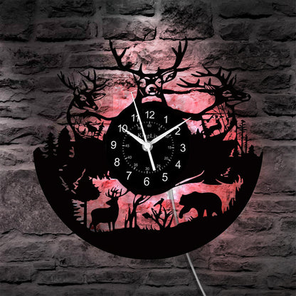 LED Vinyl Wall Clock | Moose Deer