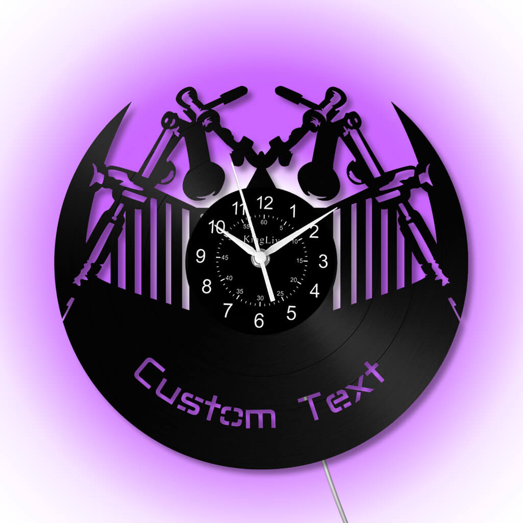 LED Vinyl Wall Clock | Tattoo Shop Name | 12'' | 0308WPB