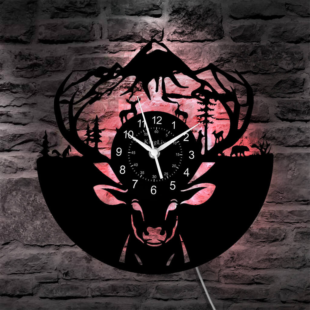 LED Vinyl Wall Clock | Moose Deer