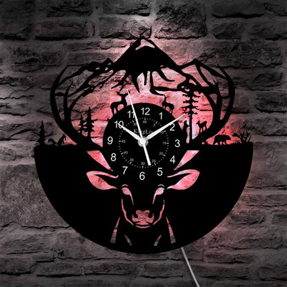 LED Vinyl Wall Clock | Moose Deer