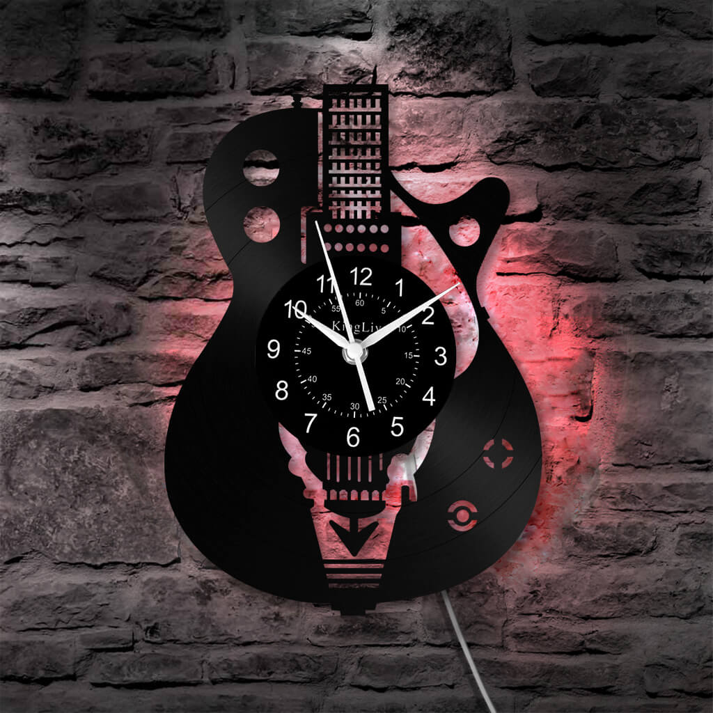 LED Vinyl Wall Clock | Guitar | 12'' | 0027WPB2