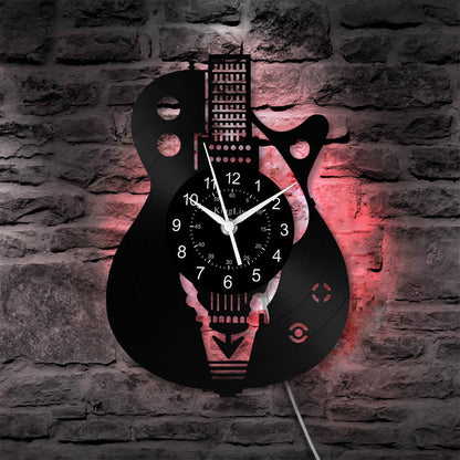 LED Vinyl Wall Clock | Guitar | 12'' | 0027WPB2