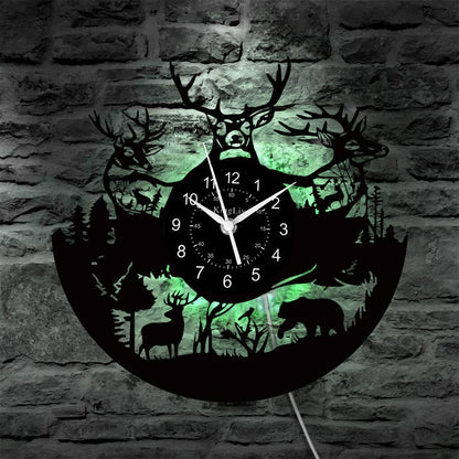 LED Vinyl Wall Clock | Moose Deer