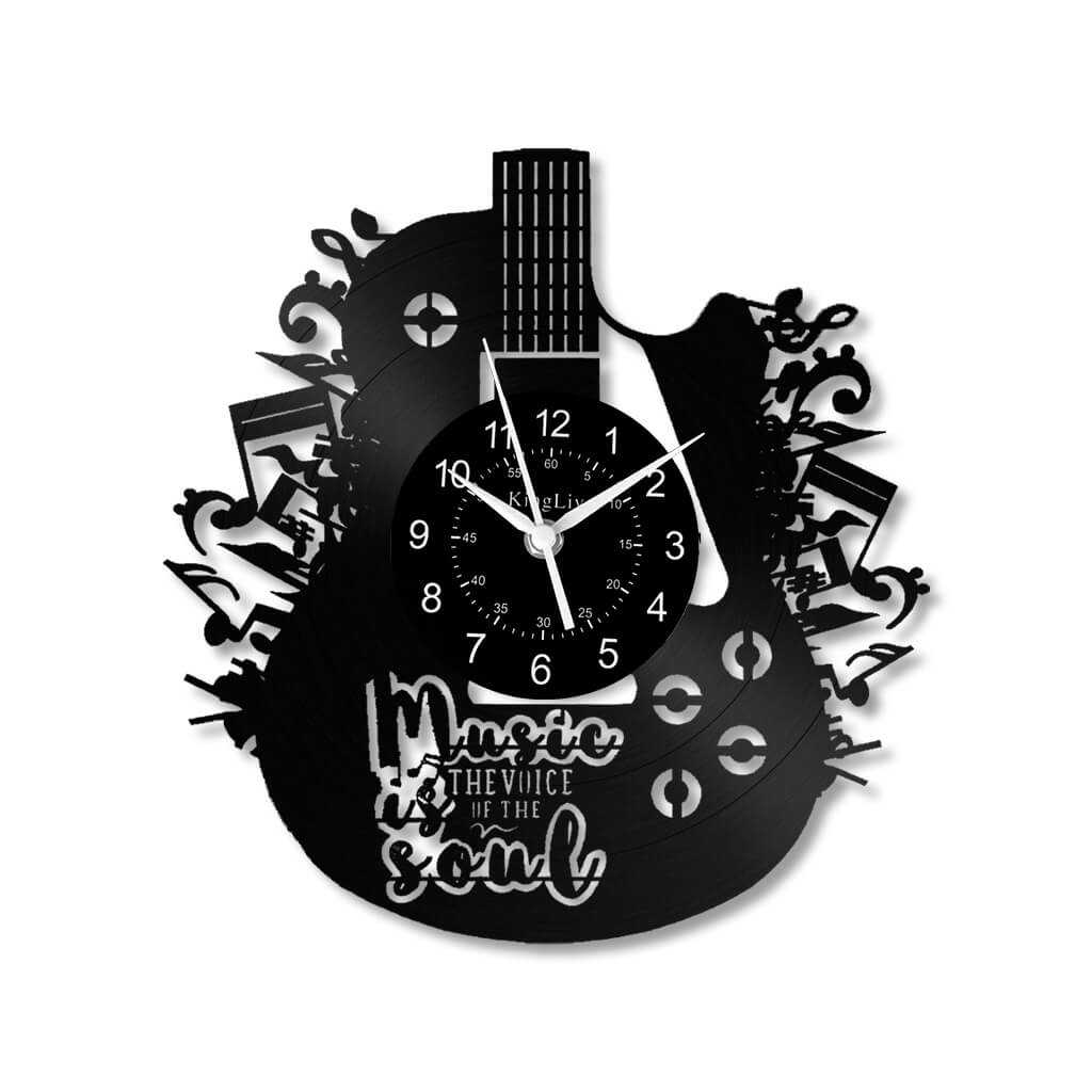 LED Vinyl Wall Clock | Guitar Music | 12''