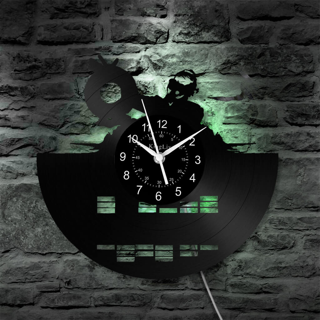 LED Vinyl Wall Clock | Custom DJ Name | 12''