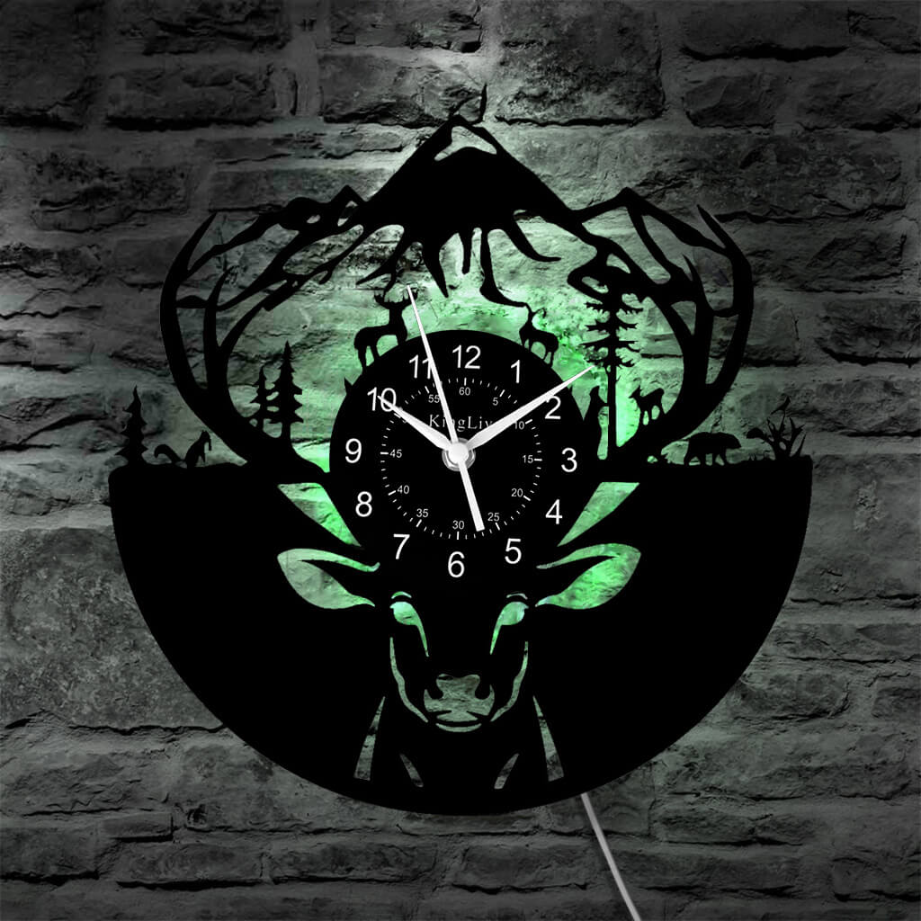 LED Vinyl Wall Clock | Moose Deer