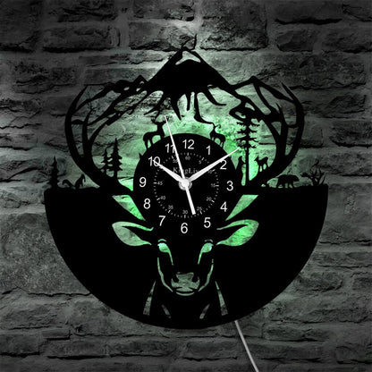 LED Vinyl Wall Clock | Moose Deer