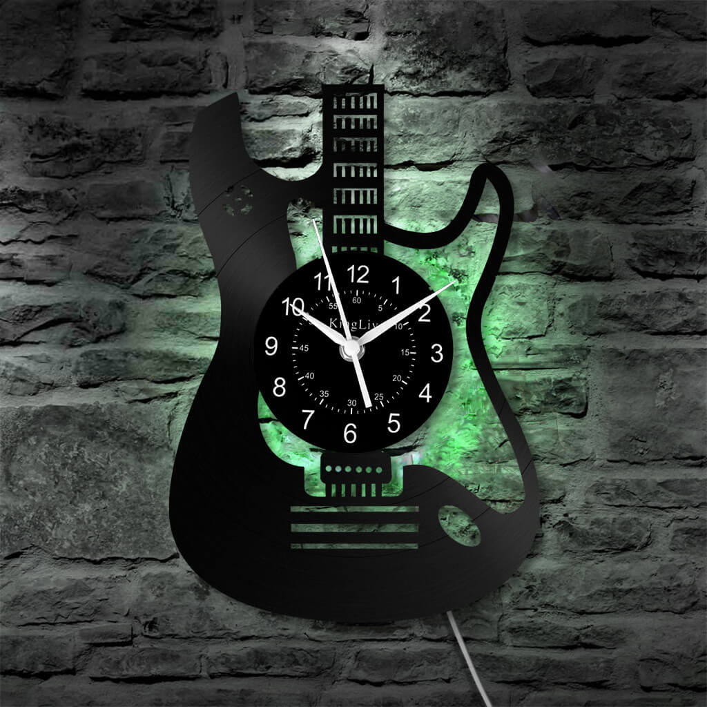 LED Vinyl Wall Clock | Guitar Custom | 12'' | 0264WPB