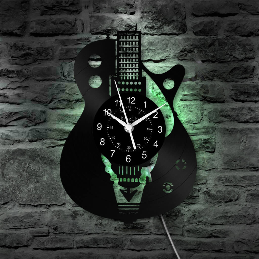 LED Vinyl Wall Clock | Guitar | 12'' | 0027WPB2