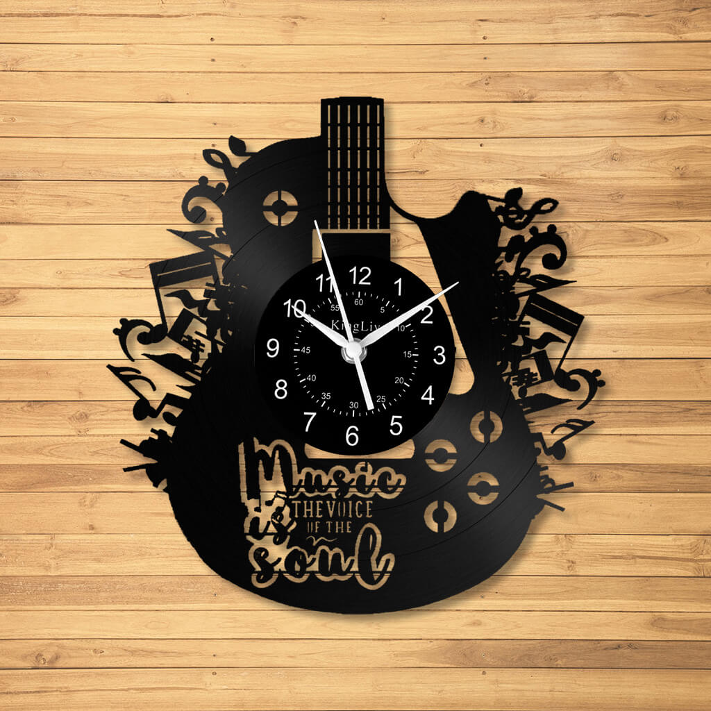 LED Vinyl Wall Clock | Guitar Music | 12''
