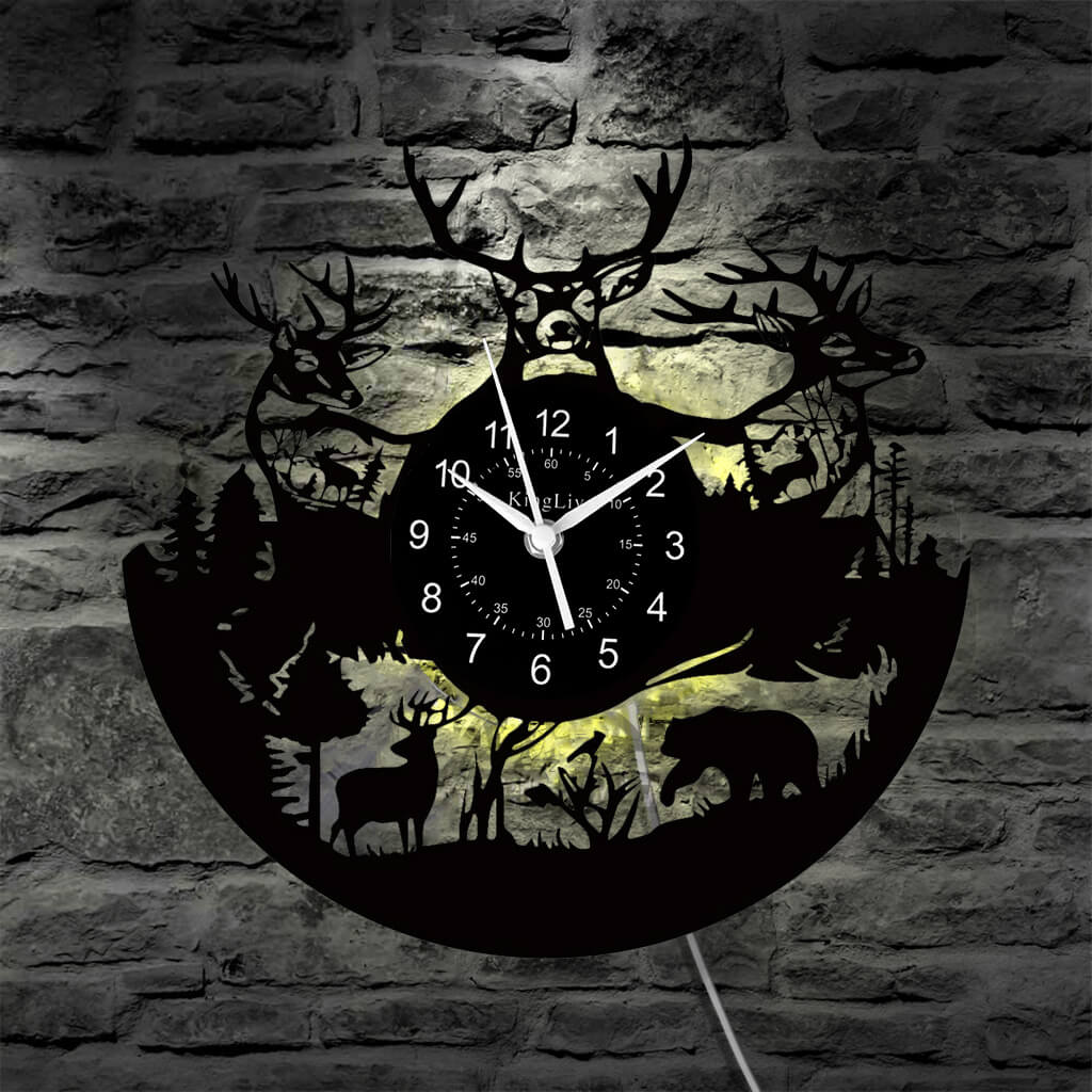 LED Vinyl Wall Clock | Moose Deer