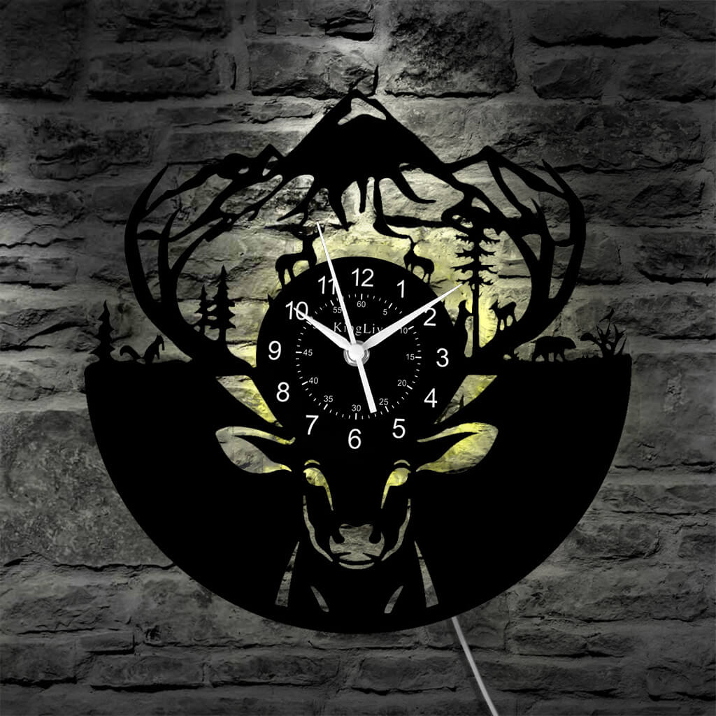 LED Vinyl Wall Clock | Moose Deer