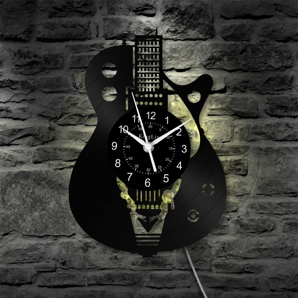 LED Vinyl Wall Clock | Guitar | 12'' | 0027WPB2