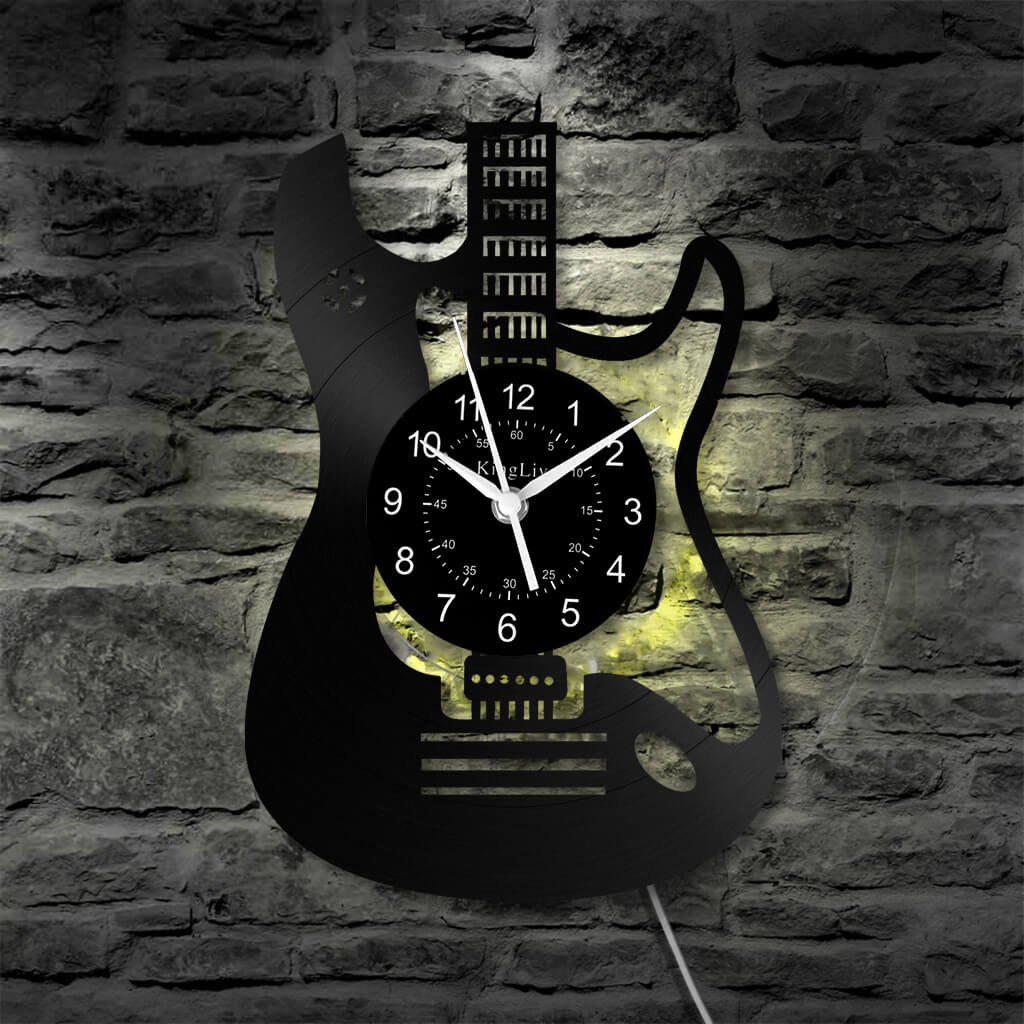 LED Vinyl Wall Clock | Guitar | 12'' | 0027WPB2