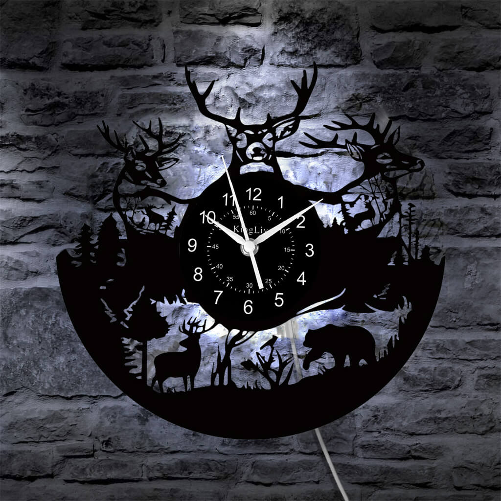 LED Vinyl Wall Clock | Moose Deer