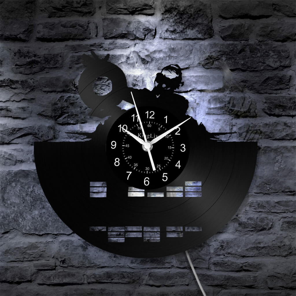 LED Vinyl Wall Clock | Custom DJ Name | 12''
