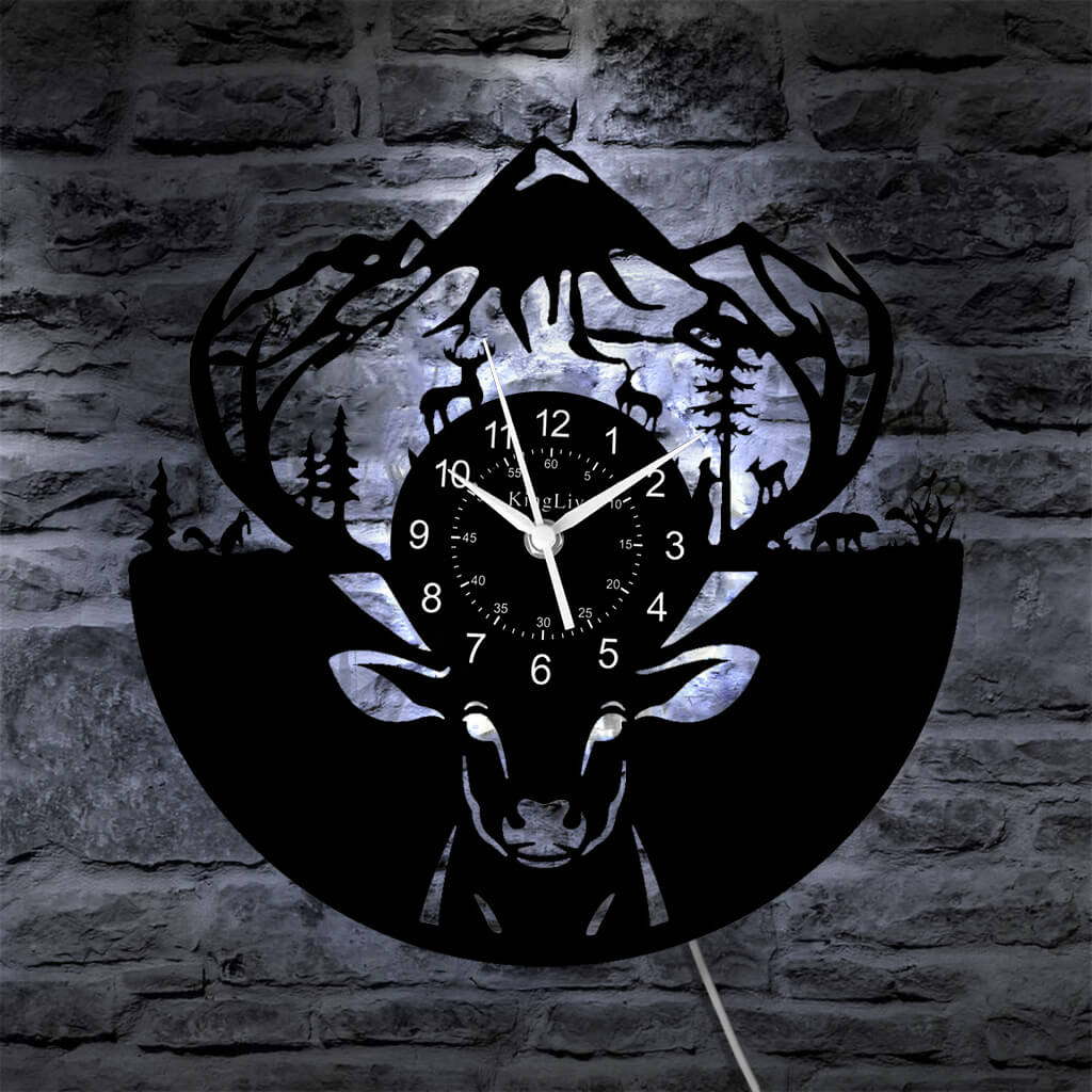 LED Vinyl Wall Clock | Moose Deer