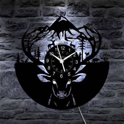 LED Vinyl Wall Clock | Moose Deer