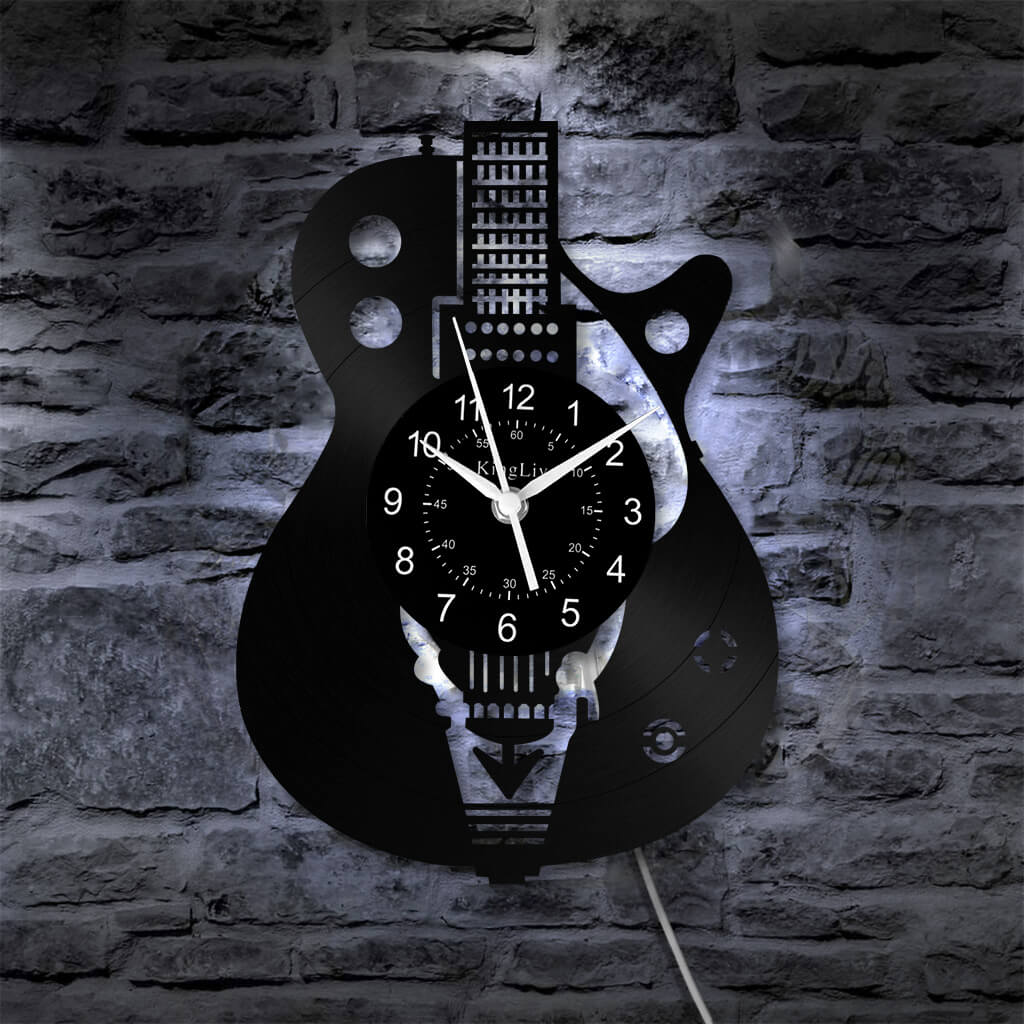 LED Vinyl Wall Clock | Guitar | 12'' | 0027WPB2