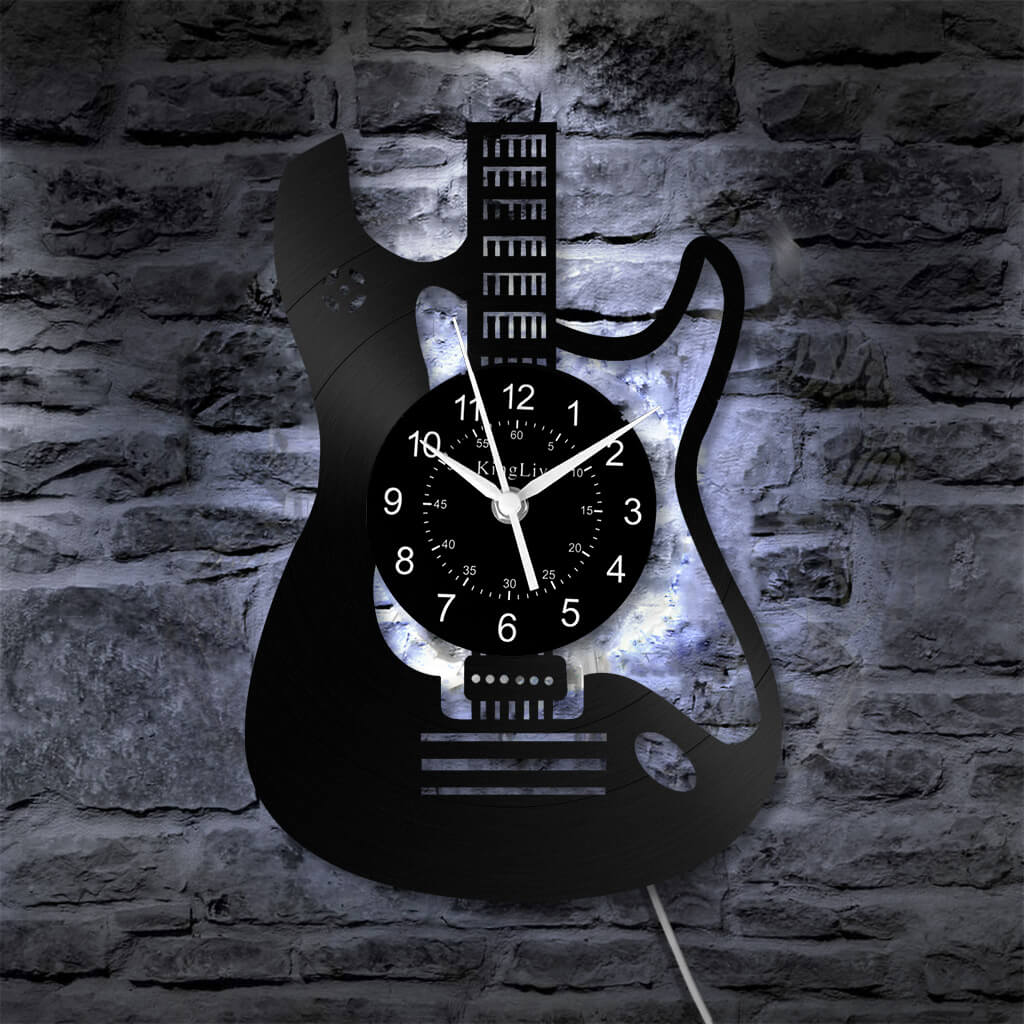 LED Vinyl Wall Clock | Guitar Custom | 12'' | 0264WPB