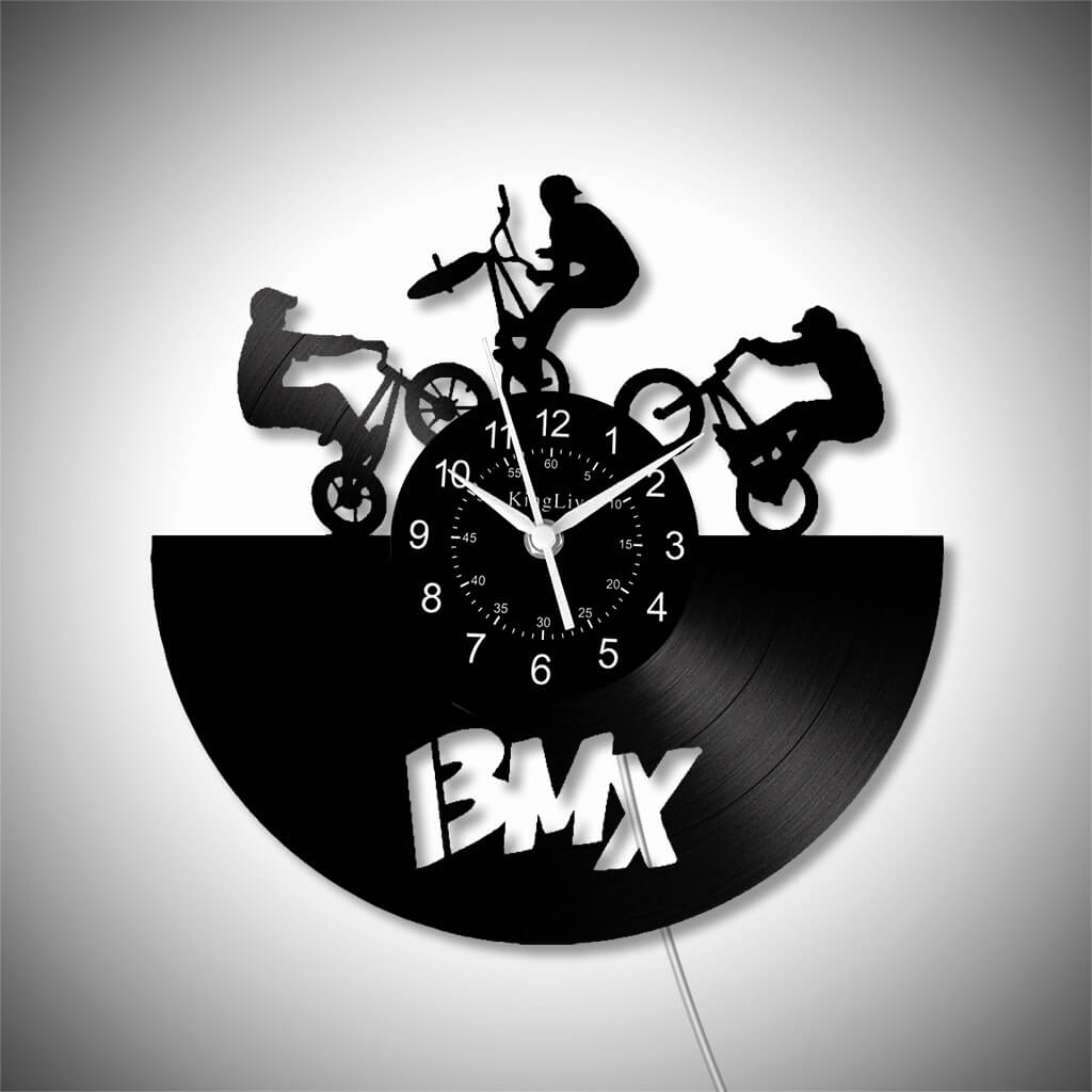 LED Vinyl Wall Clock | BMX Bicycle | 12'' | 0233WPB