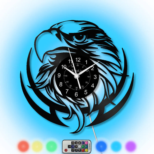 LED Vinyl Wall Clock | Bald Eagle | 12'' | 0272WPB