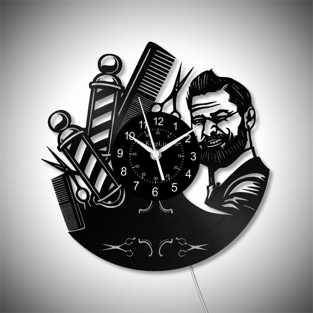 LED Vinyl Wall Clock | Nail Salon | Barber Shop | 12''