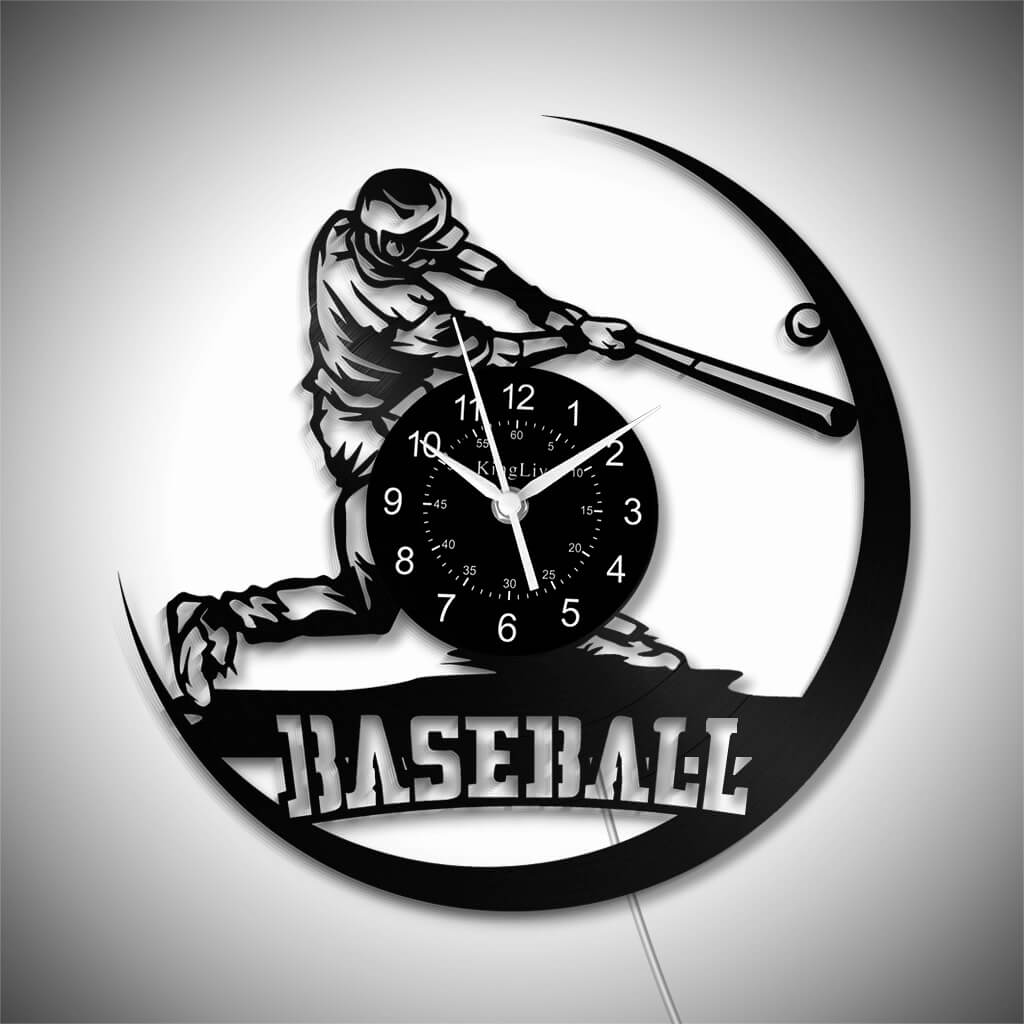 LED Vinyl Wall Clock | Baseball | 12'' | 0223WPB