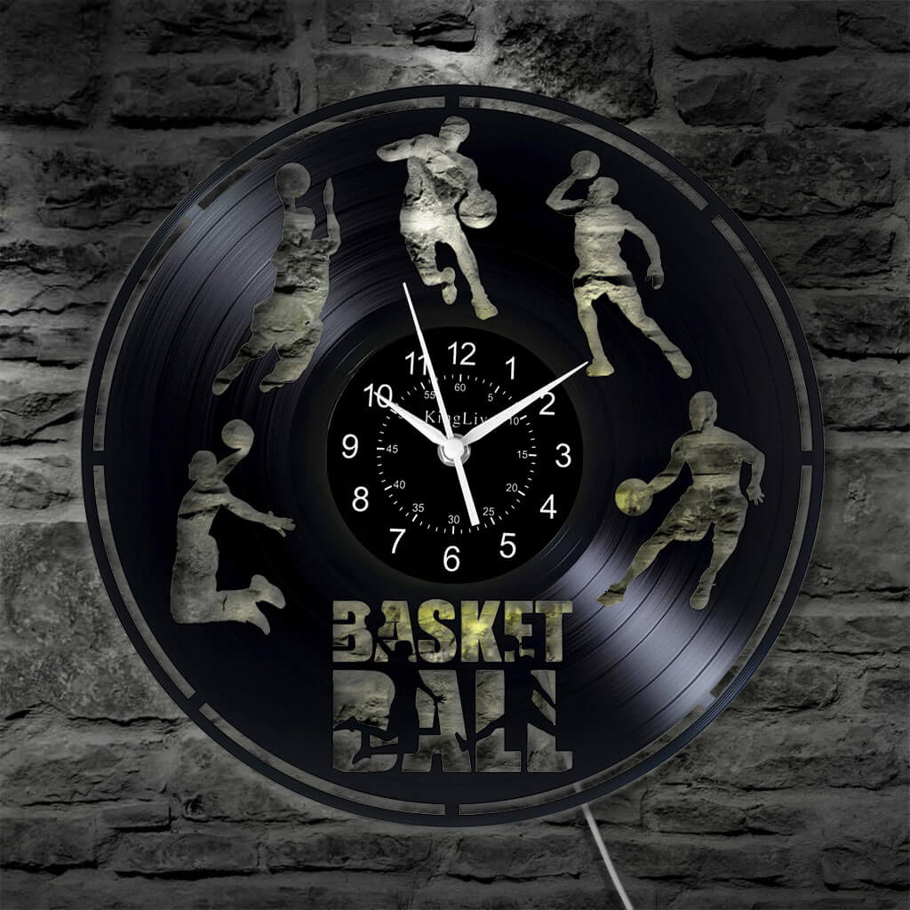 Basketball LED Vinyl Record Wall Clock 12''