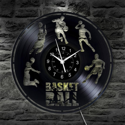 Basketball LED Vinyl Record Wall Clock 12''