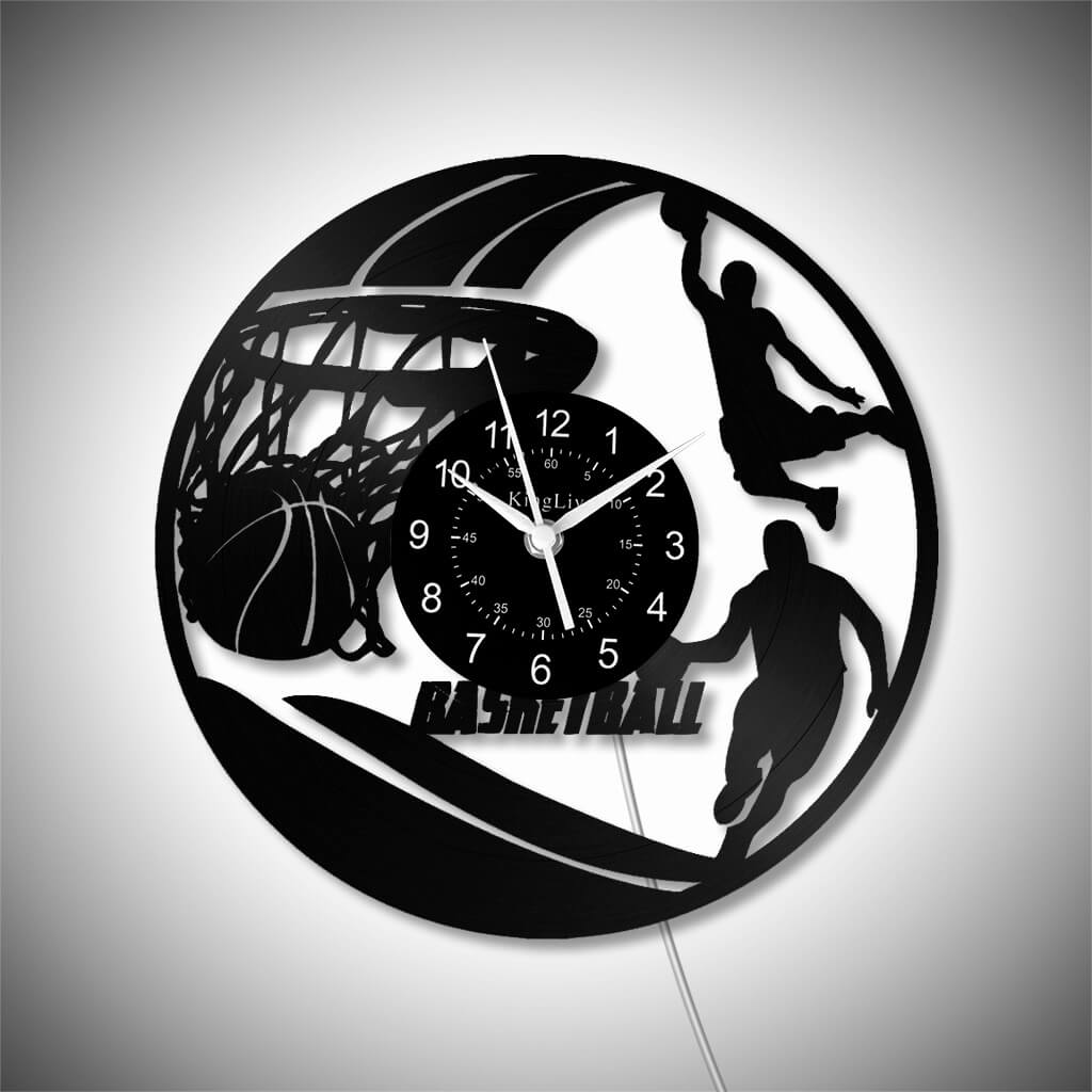 LED Vinyl Wall Clock | Basketball | 12'' | 0268WPB