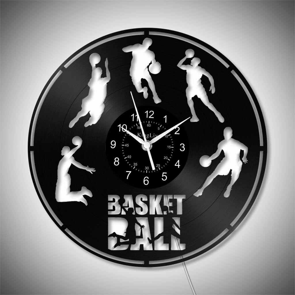 LED Vinyl Wall Clock | Basketball | 12'' | 0222WPB