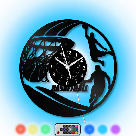 LED Vinyl Wall Clock | Basketball | 12'' | 0268WPB