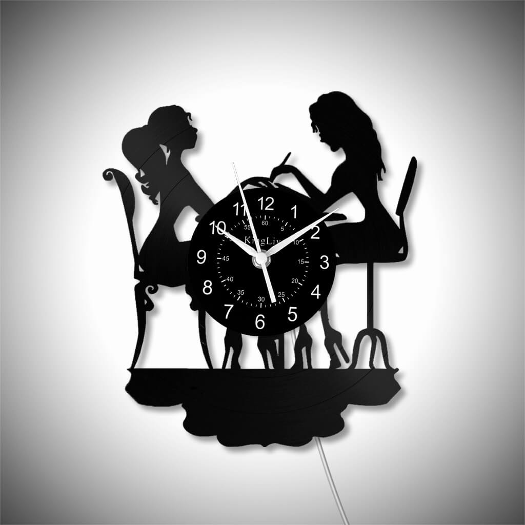 LED Vinyl Wall Clock | Nail Salon | Barber Shop | 12''