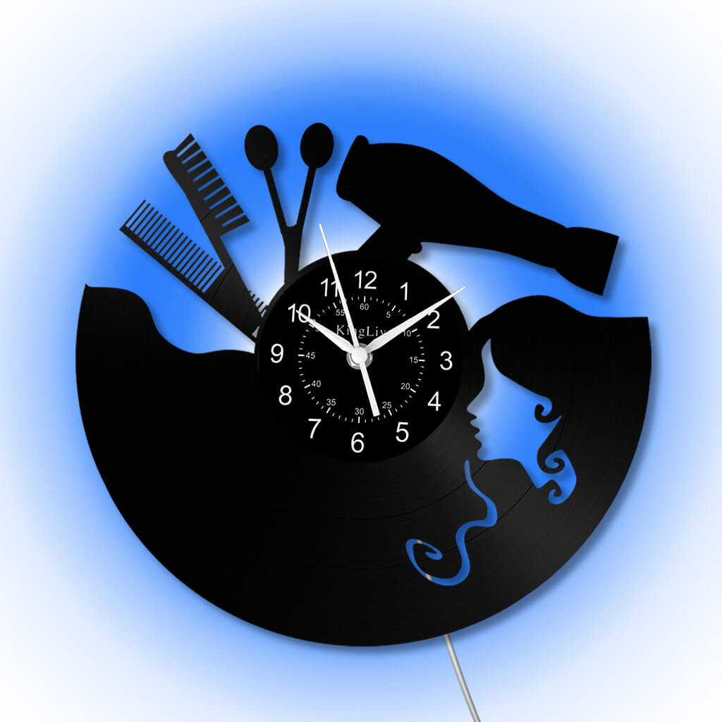 LED Vinyl Wall Clock | Nail Salon | Barber Shop | 12''