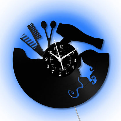 LED Vinyl Wall Clock | Nail Salon | Barber Shop | 12''