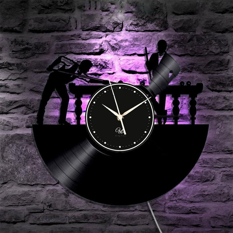 Billards LED Vinyl Wall Clock Record Clock Wall Decor Art Black