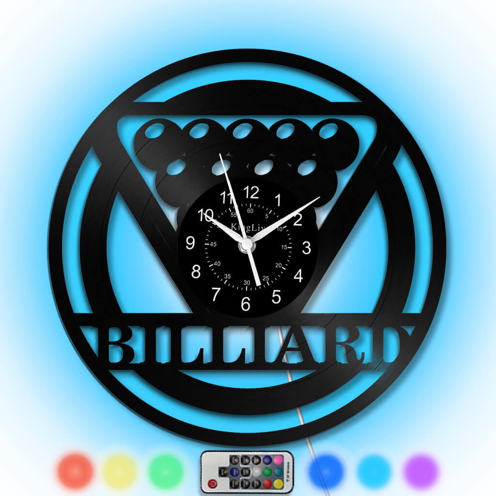 LED Vinyl Wall Clock | Billiards | 12'' | 0229WPB