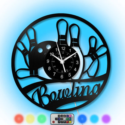 LED Vinyl Wall Clock | Bowling | 12'' | 0244WPB