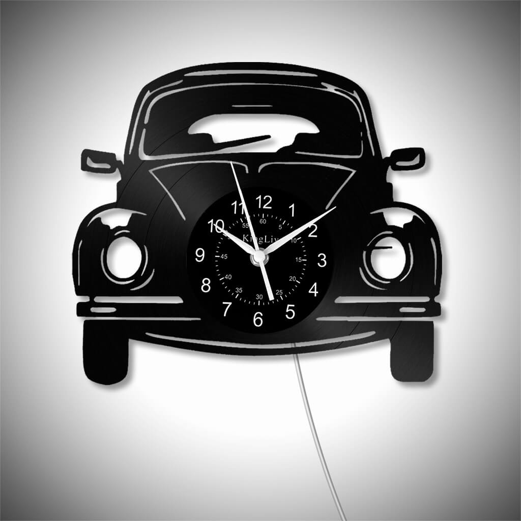LED Vinyl Wall Clock | Classic Car | 12'' | 0121WPB
